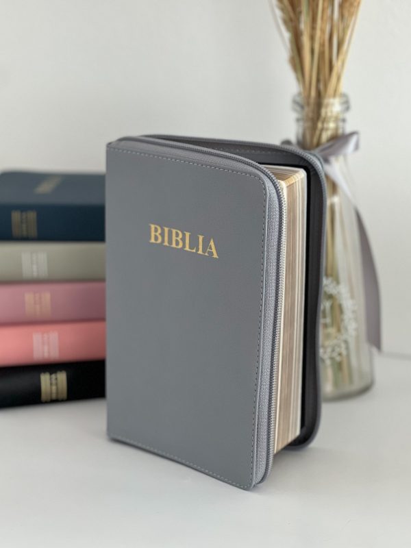 Biblie medie 052 ALBASTRU DESCHIS cu fermoar
