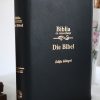 Biblie bilingva Romana-Germana neagra, piele si fermoar, cu concordanta