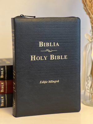 bili.ne Biblie mare, bilingvă română-engleză, neagra, cu fermoar