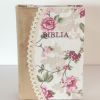 Biblie handmade  053 - floral alb cu crem