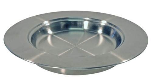 Farfurie argintie din inox pentru impartasanie
